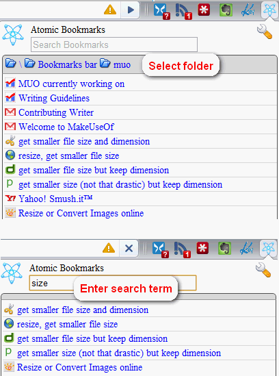 search chrome bookmarks