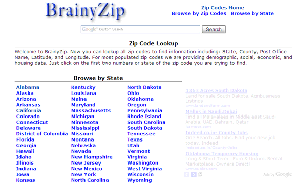 free zip code finder