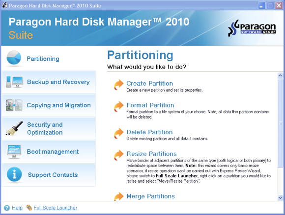 paragon partition manager hangs install