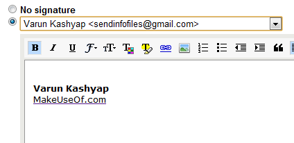 gmail signature settings