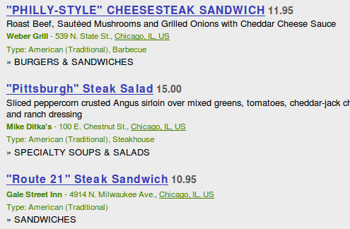 online restaurant menus
