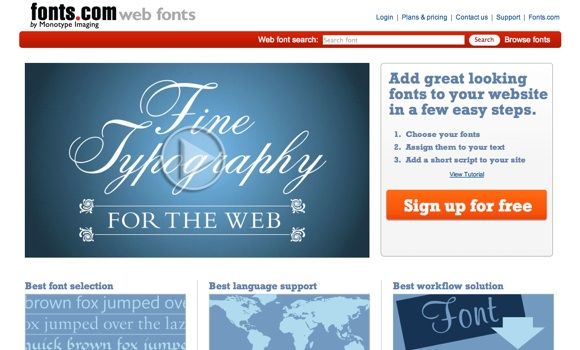 web page fonts