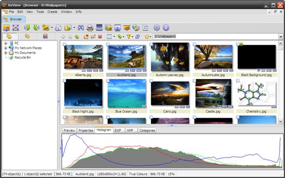 This is a screen capture of one of the best the Windows programs. It's called XnView Image Viewer