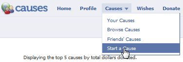 causes on facebook
