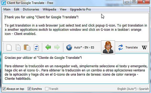 use client for google translate as a