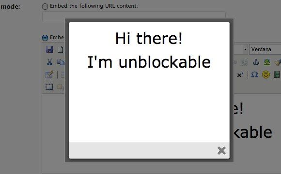 unblockable popup