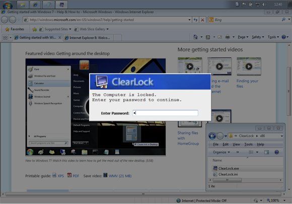 transparent screen lock windows 7