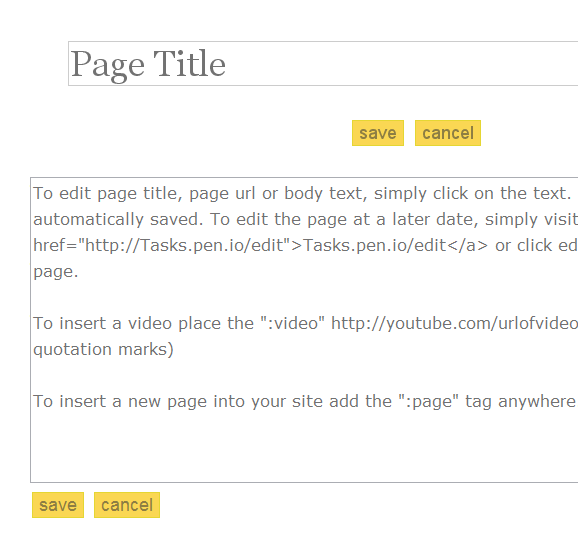 create a text page