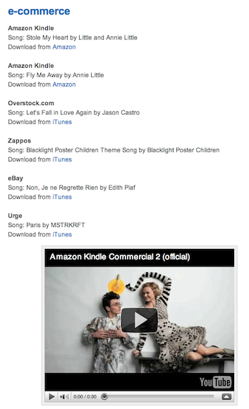 musica en comerciales