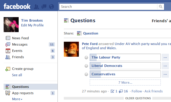 facebook questions app