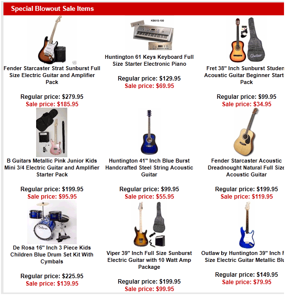 musical instruments for cheap online