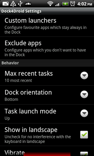 android dock app