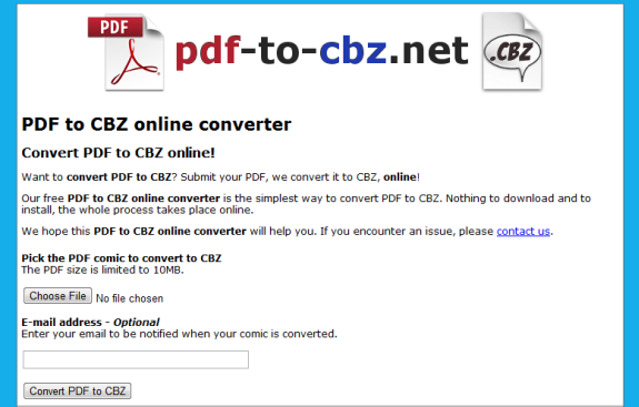 convert pdf to cbz format