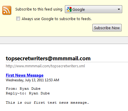 convert email to rss feed