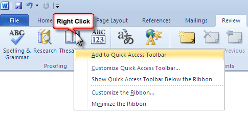customize office toolbar
