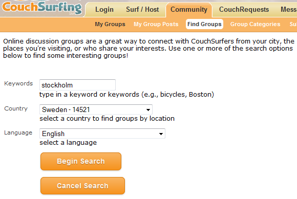 CouchSurfing Groups
