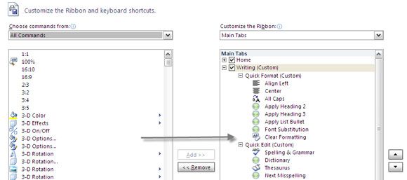 customize word 2010