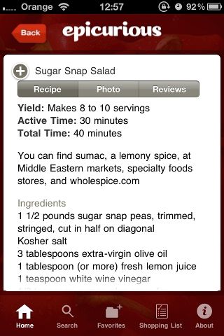Epicurious: A Free Recipe & Shopping List App [iOS, WebOS, Android + More]