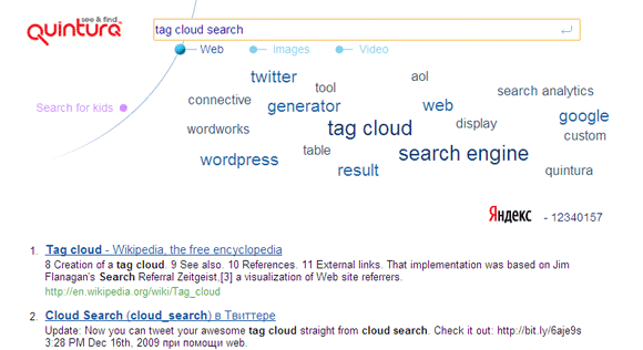 search with tag cloud