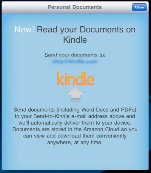 reading documents on kindle