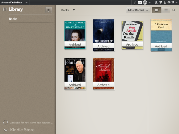 HP TouchPad Kindle app book library