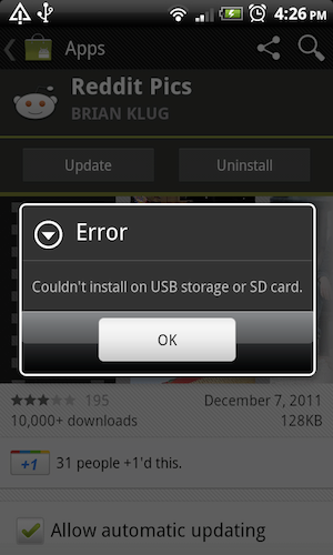 android installation error