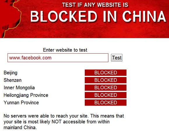 test if any website is blocked in china