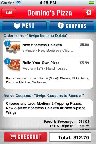 iphone pizza app