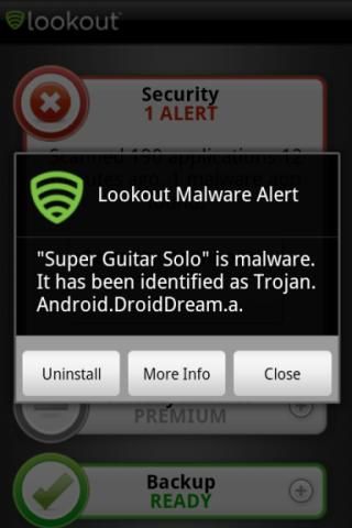 Lookout security app for Android