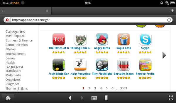 Use the Opera App Store as an alternative source of software for your Kindle Fire