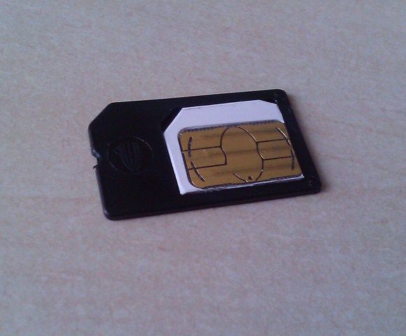 A standard SIM suitably resized as a micro SIM