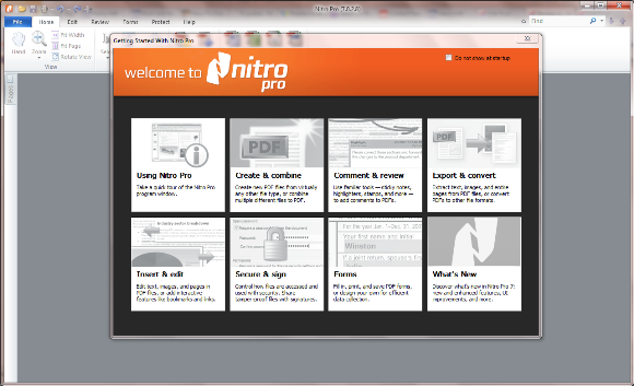 The Nitro Pro 7 start screen