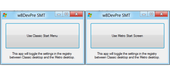 Toggle between Metro and the classic desktop in Windows 8