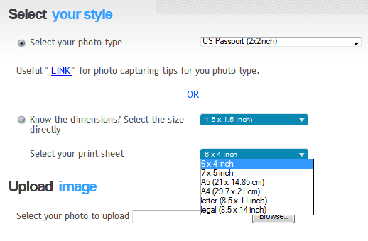 create passport size photos