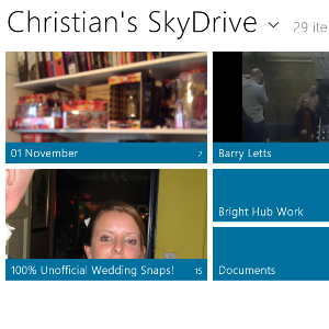 The Windows 8 SkyDrive interface