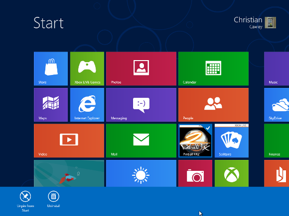 Uninstall an app from Windows 8