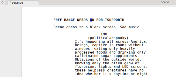 screenplay writing software free