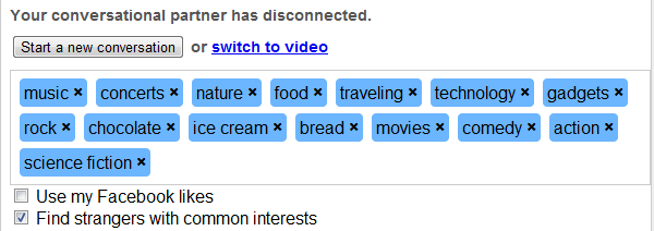 Top omegle interests