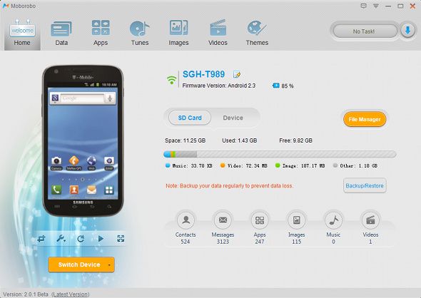 manage android phone from pc