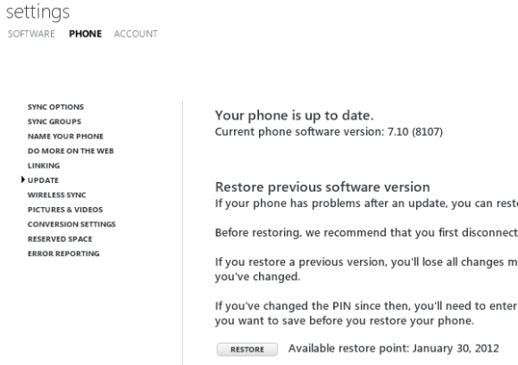 Restoring failed backups on Windows Phone