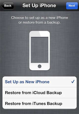 restoring iphone from icloud backup