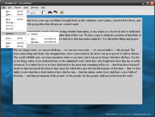 distraction free word processor
