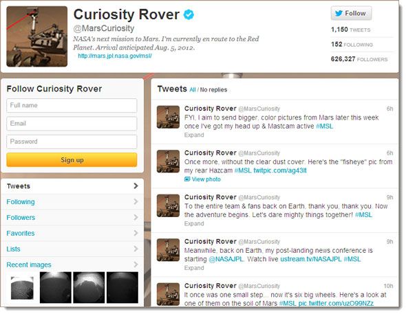 curiosity rover landing