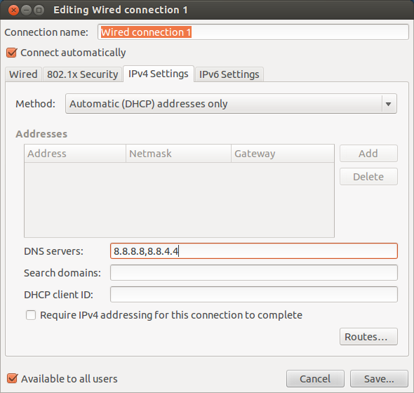 how to change dns