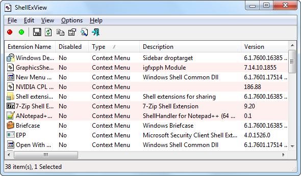 Make Windows 7 Faster By Removing Context Menu Entries image shellexview context menu entries Make Windows 7 Faster By Removing Context Menu Entries