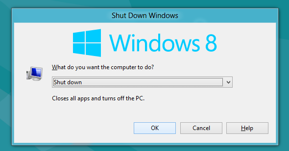 shut down windows 8