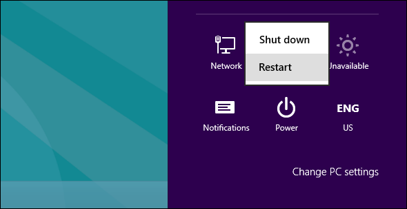 Restart Windows 8