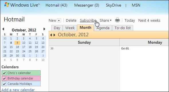 sync windows live google calendar