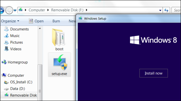windows8 setup exe