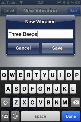 how to set custom vibrations for iphone